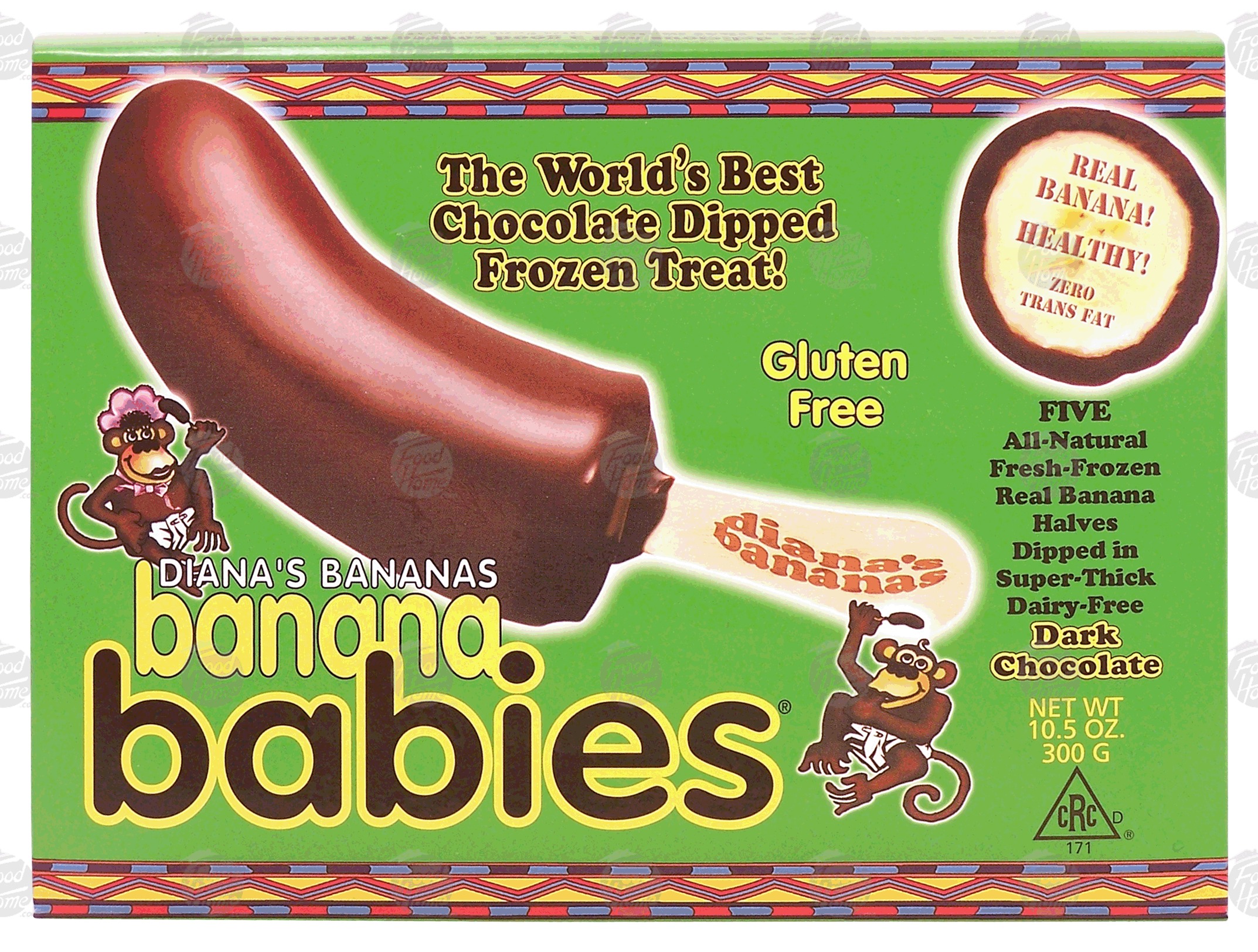 Diana's Bananas banana babies banana halves dipped in thick dark chocolate, 5-count Full-Size Picture